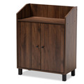 Baxton Studio Rossin 2-Door Wood Entryway Shoe Storage Cabinet with Open Shelf 153-9155